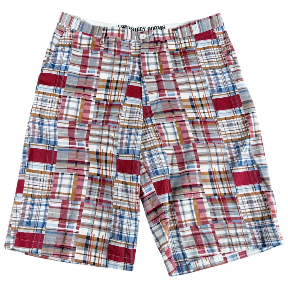 NWOT‎ Stacy Adams Shorts Men's 38W Multicolor Patchwork Madras Plaid Outdoors